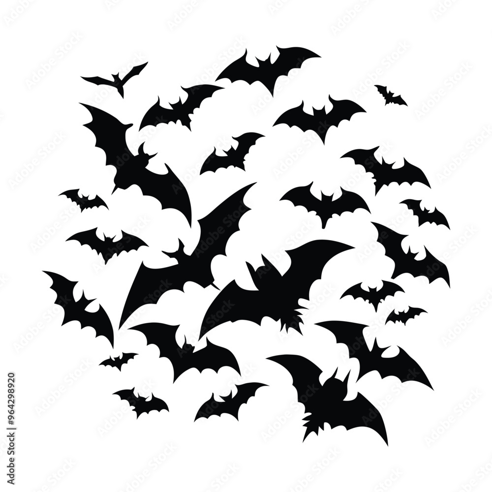 Naklejka premium Cute Cartoon Bats Vector Illustration for Halloween