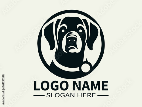 dog vector logo design, black dog vctor logo design