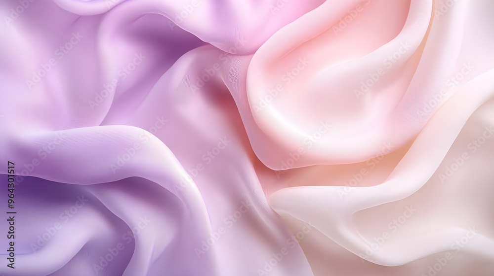 Softly Flowing Abstract Silk Fabric in Pastel Shades. Softly Flowing Abstract Silk Fabric in Pastel Shades.