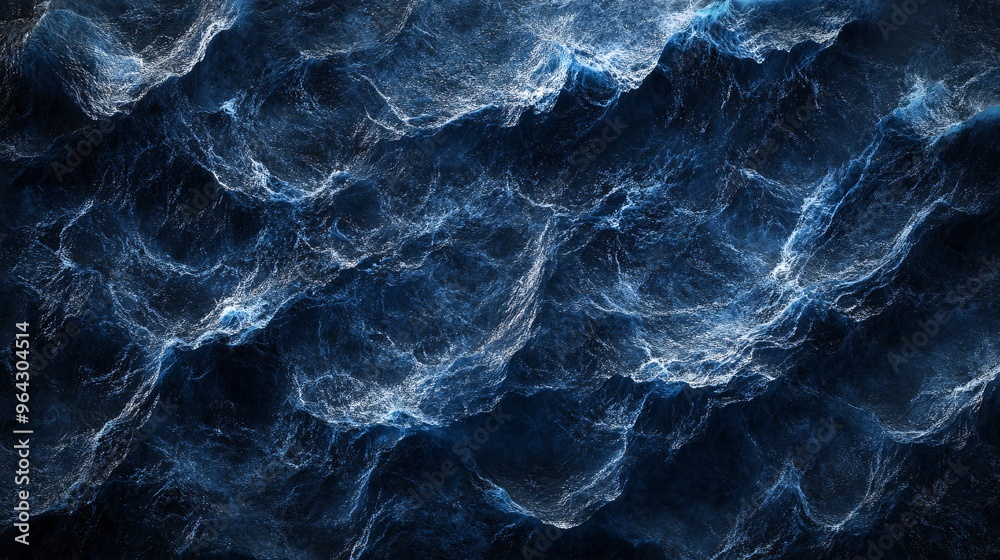 Obraz premium Aerial View of Sea Water with Intricate Organic Wave Patterns