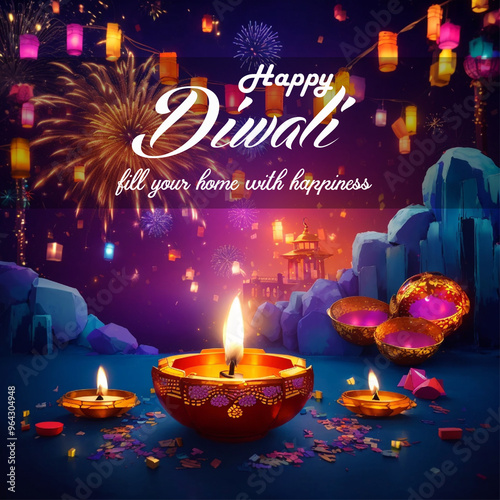 Diwali social media post design photo