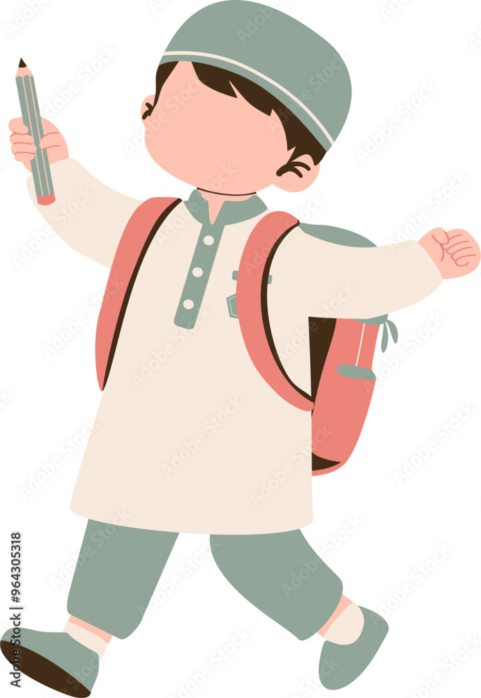 Muslim boy illustration
