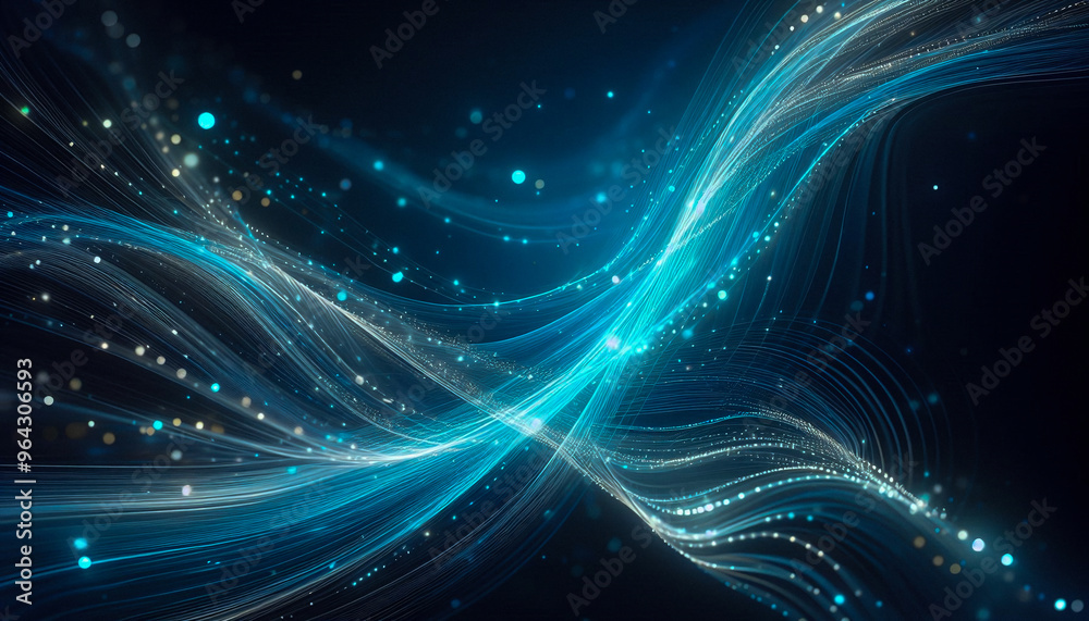 Fototapeta premium Abstract lines blue and white, luminous of light flowing curve, combining electric blue and subtle white colors