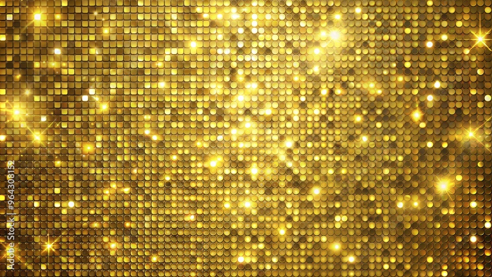 Golden grid with twinkling lights, luxury abstract festive background Golden grid with twinkling lights, luxury abstract festive background