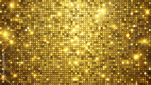 Golden grid with twinkling lights, luxury abstract festive background