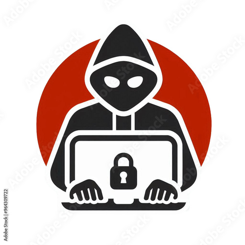 hacker with laptop computer emoji 3d smiley face smile isolated on transparent background - Generative AI