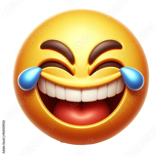 emoji 3d smiley face smile isolated on transparent background - Generative AI	