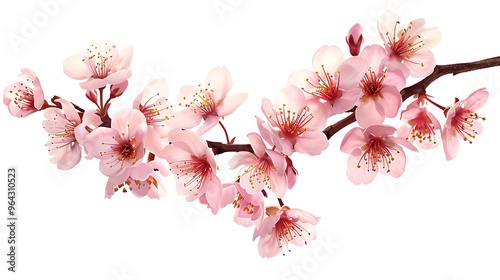 Wallpaper Mural Delicate Pink Cherry Blossom Branch Torontodigital.ca