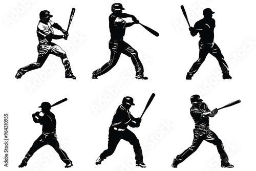 Baseball player silhouette vector