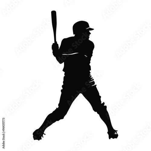 Baseball player silhouette vector