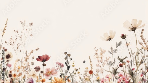 a clean background with flowers decoration