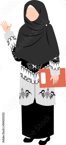 Teacher wearing indonesian PGRI uniform