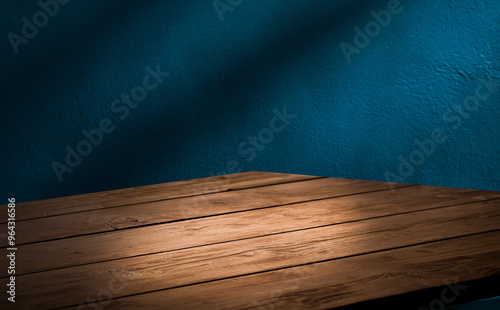 Minimal table for product display, light background.