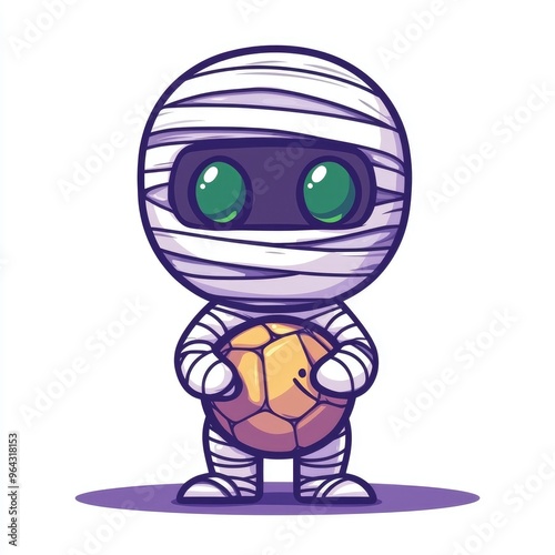 Cute Mummy Holding a Soccer Ball