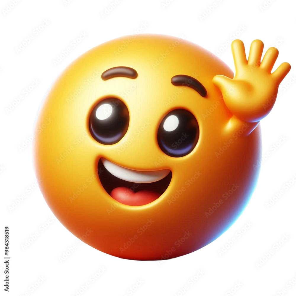 Fototapeta premium emoji 3d smiley face smile isolated on transparent background - Generative AI 