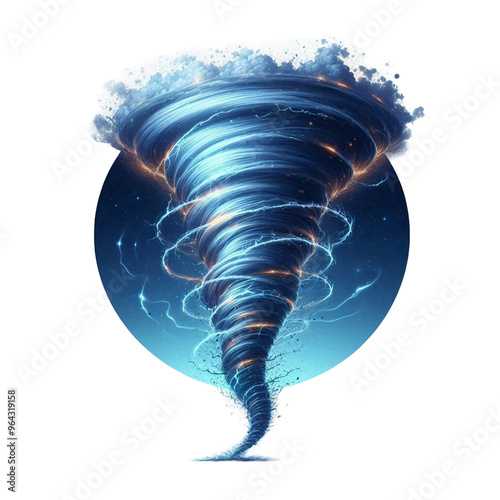 tornado hurricane  isolated on transparent background - Generative AI