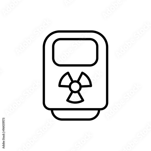 Radiation detector outline icons, minimalist vector illustration ,simple transparent graphic element .Isolated on white background