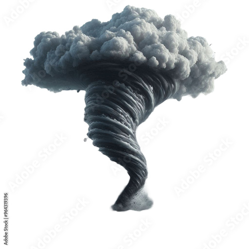 tornado hurricane  isolated on transparent background - Generative AI