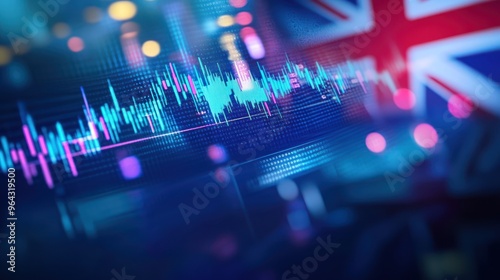 Wallpaper Mural Financial Market Data with UK Flag in Background Torontodigital.ca