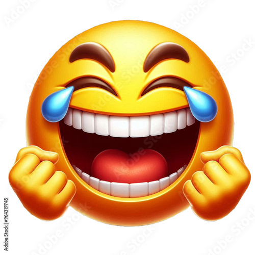 emoji 3d smiley face smile isolated on transparent background - Generative AI	