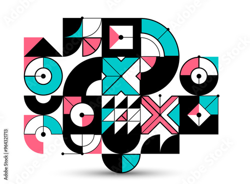 Bauhaus style abstract geom...