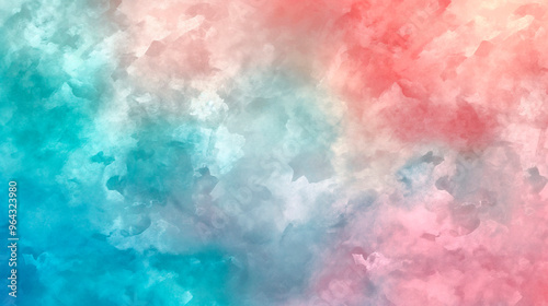 Watercolor background with soft shading in rainbowcore style, light aquamarine and pink
