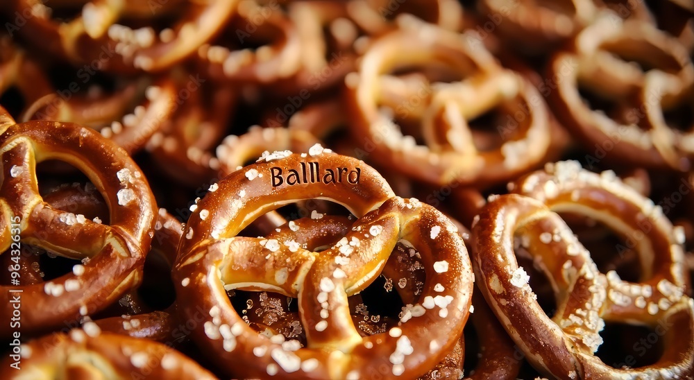 Close-up of delicious salted pretzels piled together in a warm setting. Close-up of delicious salted pretzels piled together in a warm setting.