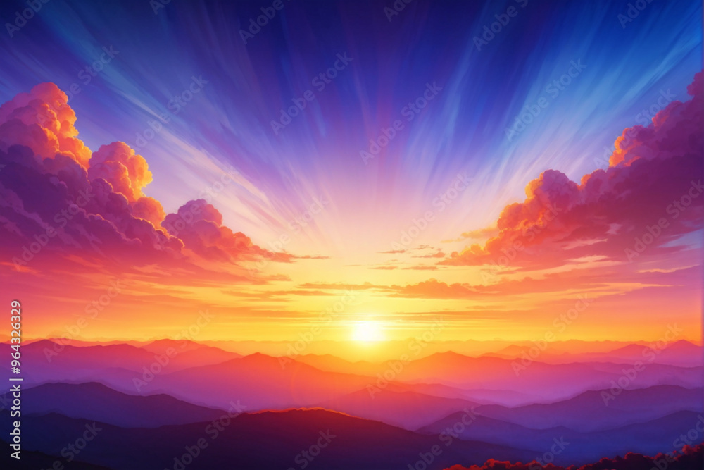 Tranquil Sunset Over a Beautiful Cloudscape Tranquil Sunset Over a Beautiful Cloudscape