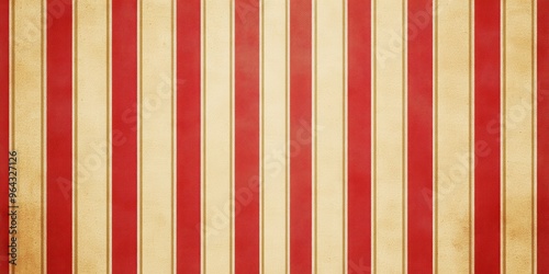 A vintage striped background featuring alternating red and beige colors, perfect for retro-themed designs and festive occasions.