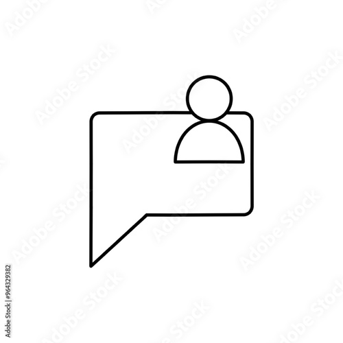 speech bubble icon with user profile, vector illustration icon