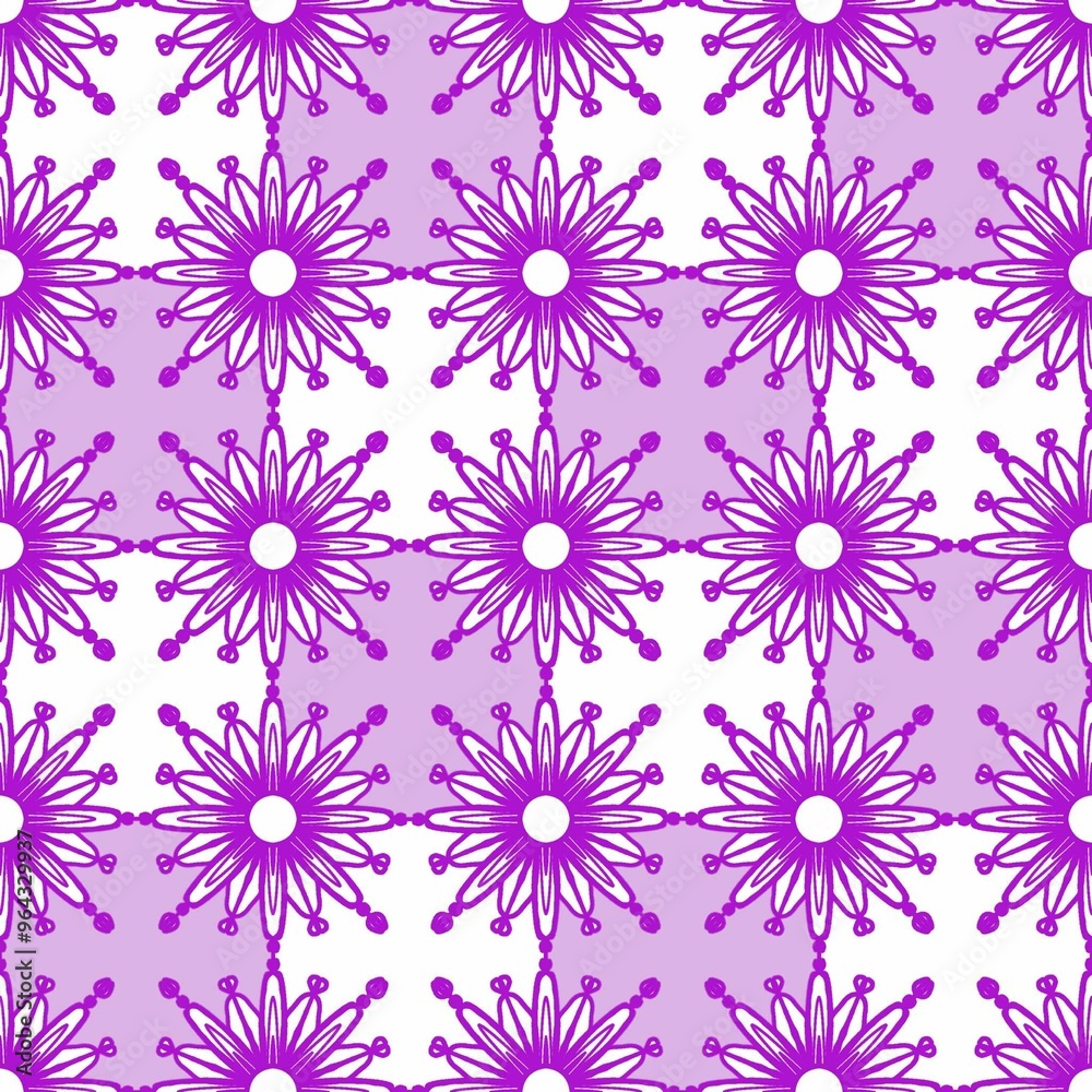 seamless pattern with purple flowers