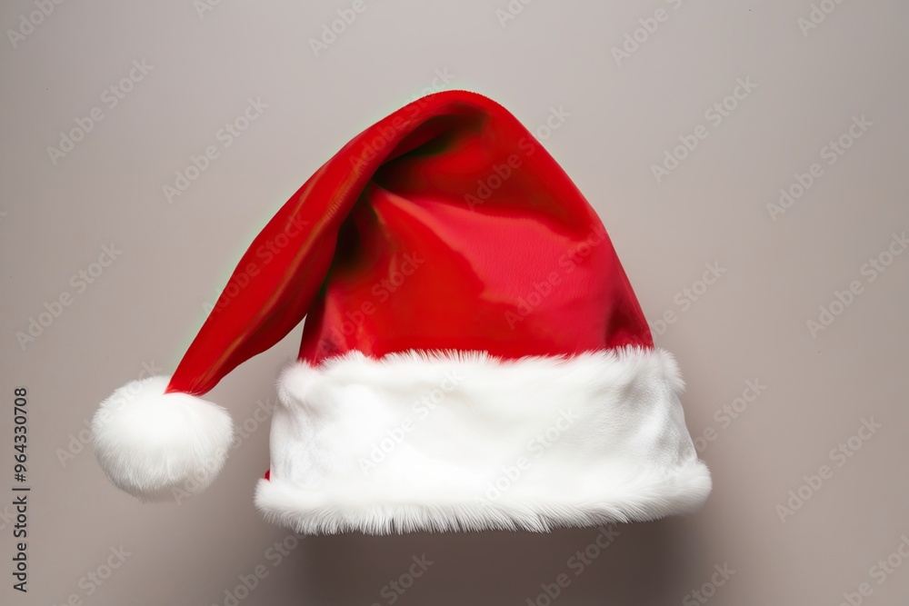 Isolated Traditional Holiday Santa Claus Hat on Clear Background Isolated Traditional Holiday Santa Claus Hat on Clear Background