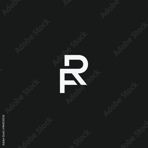 FR or RF letter logo design. Abstract outstanding professional business awesome artistic branding company different colors illustration.