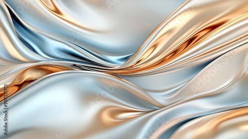 Fluid shapes in metallic colors organic shapes photo