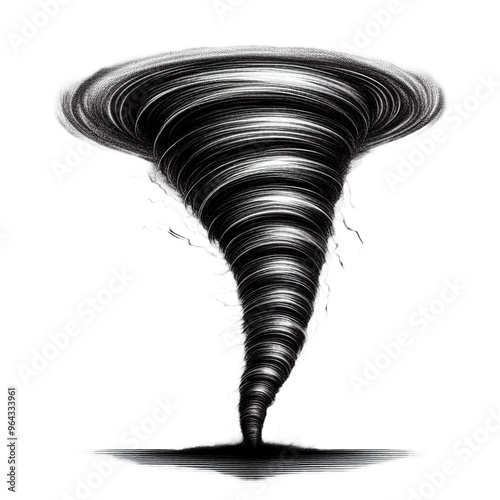tornado hurricane  isolated on transparent background - Generative AI