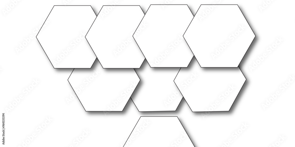 White hexagon 3D background texture. modern abstract polygonal pattern. 3d rendering illustration. Futuristic abstract banner. white and black lines 3d Hexagonal. honeycomb white Background.