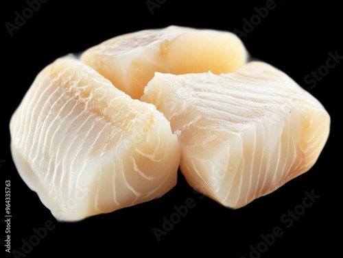 Cod fish fillet fresh on transparent background, isolated, photo