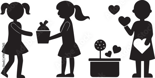 Charity Modern Black Silhouette Design Elements