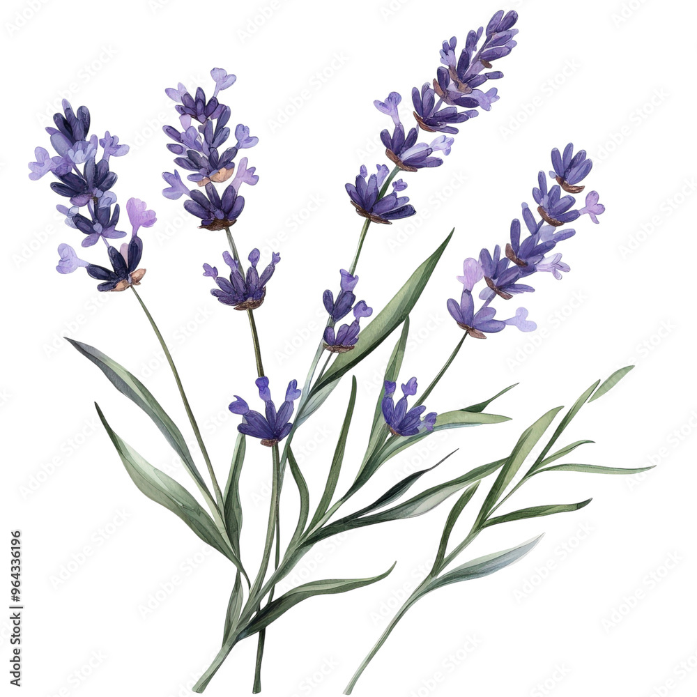Sprigs of lavender flowers isolated on a white background. Lavender blossoms. Bunch of lavender. Sprigs of lavender flowers isolated on a white background. Lavender blossoms. Bunch of lavender.