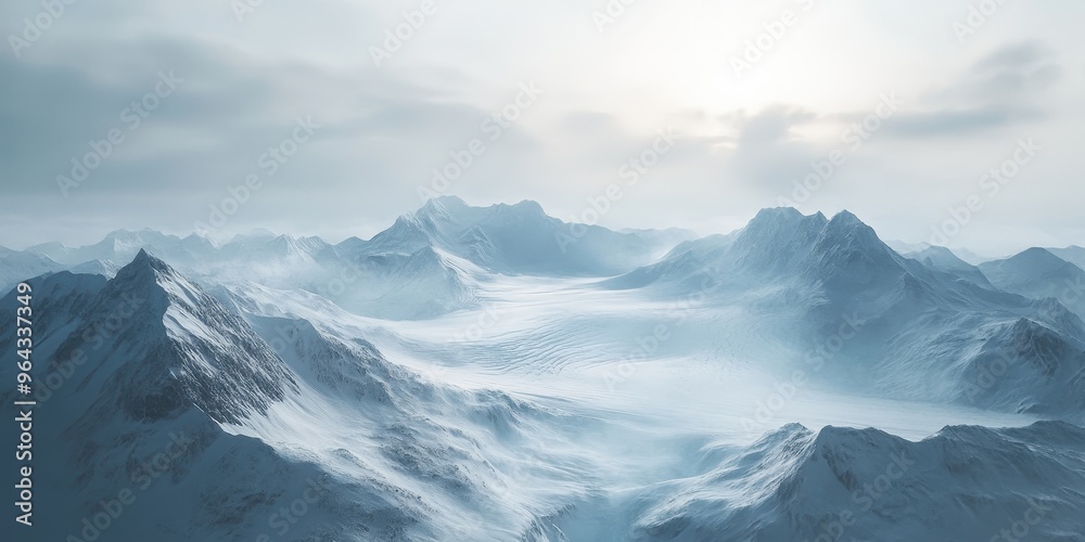 A breathtaking view of snow-covered mountains under a cloudy sky, capturing the serene beauty of winter landscapes and nature. A breathtaking view of snow-covered mountains under a cloudy sky, capturing the serene beauty of winter landscapes and nature.