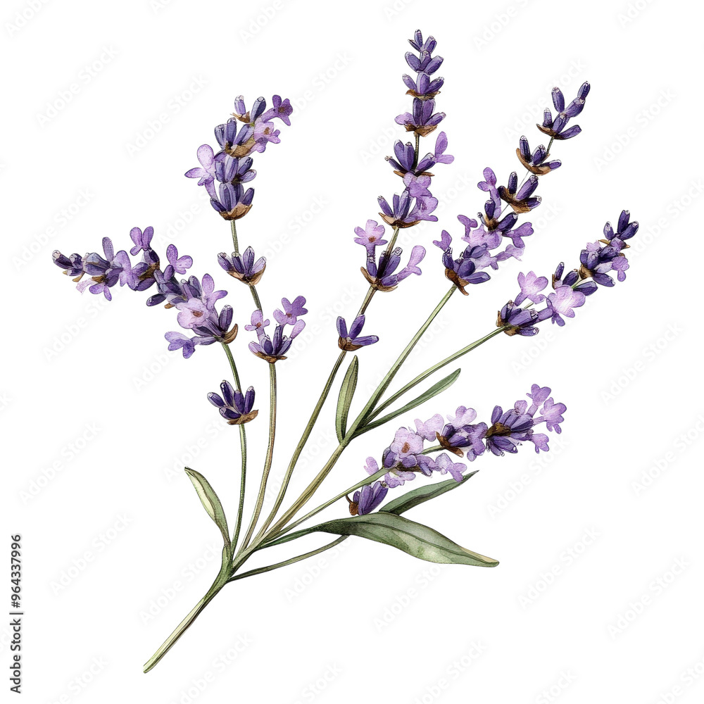 Sprigs of lavender flowers isolated on a white background. Lavender blossoms. Bunch of lavender. Sprigs of lavender flowers isolated on a white background. Lavender blossoms. Bunch of lavender.