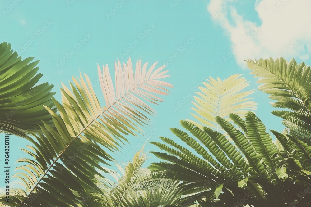 giant ferns background pattern, retro style photo giant ferns background pattern, retro style photo