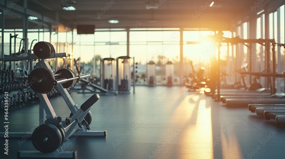 Fototapeta premium Morning workout in a gym Monday morning