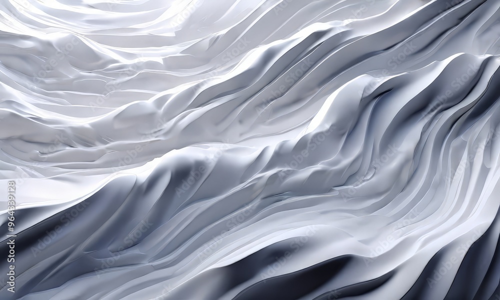 a close-up view of a textured surface, possibly a fabric or a material, with a repeating pattern of curved lines and ridges. The predominant colors are white and gray, creating a a close-up view of a textured surface, possibly a fabric or a material, with a repeating pattern of curved lines and ridges. The predominant colors are white and gray, creating a