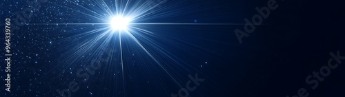 Radiant Starburst on Navy Blue Background for Exceptional Achievement Copy Space