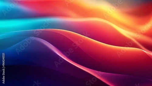 vibrant abstract composition of overlapping curved lines in a gradient of colors, transitioning from blue to orange, purple, and red, creating a dynamic and visually striking effect.