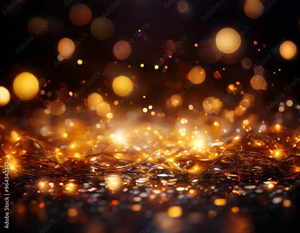 display of golden lights and bokeh effects, creating a mesmerizing and festive atmosphere. display of golden lights and bokeh effects, creating a mesmerizing and festive atmosphere.