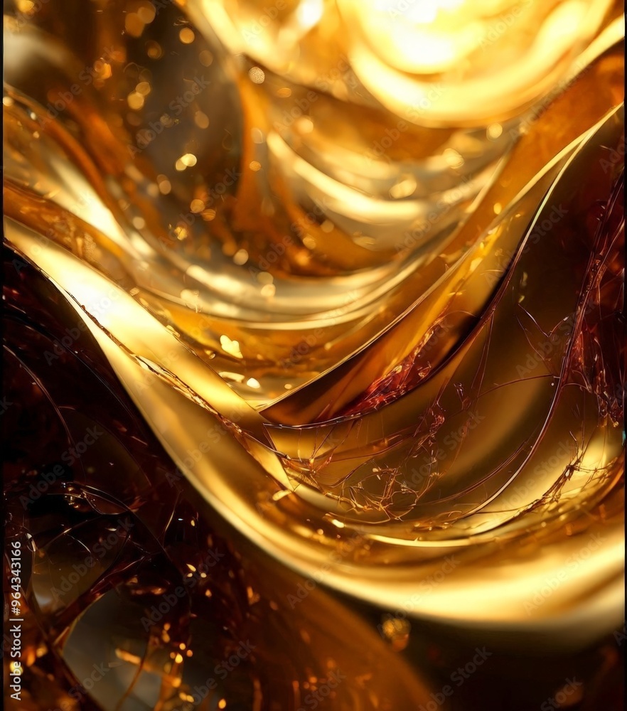 close-up view of a golden liquid, possibly honey or syrup, with a swirling pattern of dark and light hues. The golden liquid appears to be in motion, creating a dynamic and visual effect. close-up view of a golden liquid, possibly honey or syrup, with a swirling pattern of dark and light hues. The golden liquid appears to be in motion, creating a dynamic and visual effect.