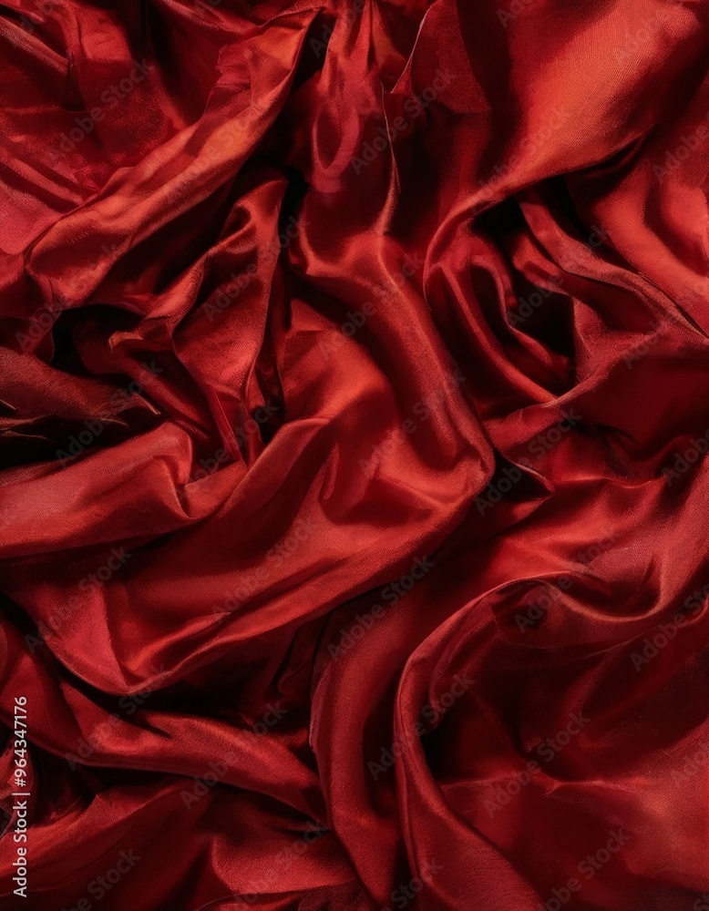 a close-up view of a crumpled red satin fabric, with the folds and creases creating a textured and dynamic appearance. a close-up view of a crumpled red satin fabric, with the folds and creases creating a textured and dynamic appearance.