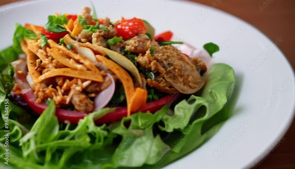 Fresh gourmet meal chicken taco salad plate
Fresh gourmet meal chicken taco salad plate